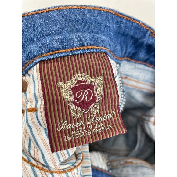 Raven Denim Womens Size 26 Medium Wash Boot Cut Jeans‎ Stretch Low Rise Retro - Picture 9 of 11